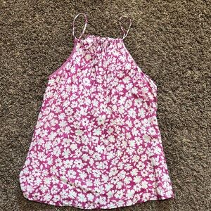 Velvet PETITE Pink Floral Halter Tank Top S